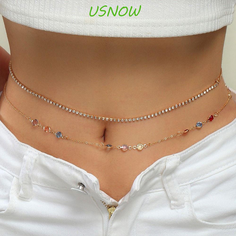 USNOW Dây Xích Đeo Thắt Lưng Bằng Kim Loại Hình Trái Tim Đơn Giản Phong Cách Bohemian Cổ Điển Có Thể Đ