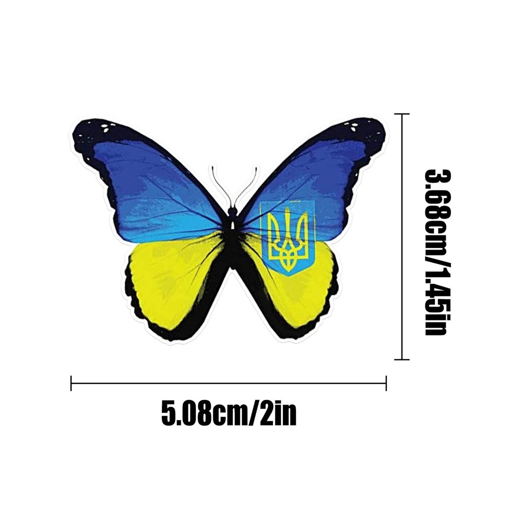 Bộ 10 / 50 / 100 Miếng Dán Trang Trí Xe Hơi Hình Bướm Phong Cách Anh Quốc Tối Giản