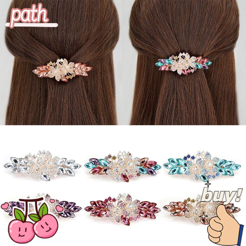 PATH Kẹp Tóc Hình Hoa Đính Đá Lấp Lánh Cho Nữ
