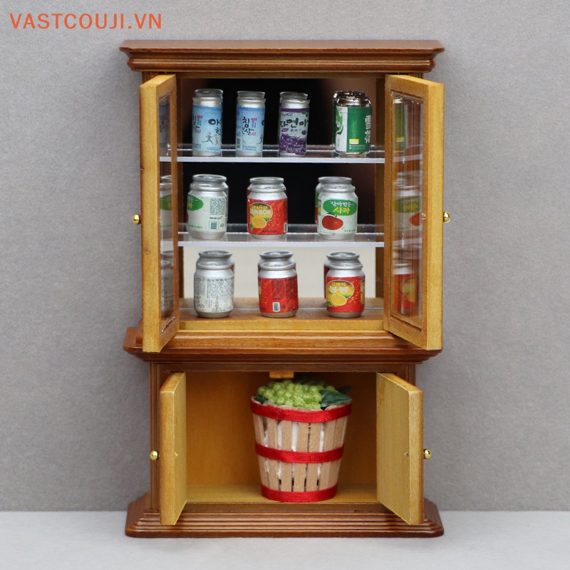 Mô Hình Tủ Kính Kèm Gương Trang Trí Nhà Búp Bê Tỉ Lệ 1: 12