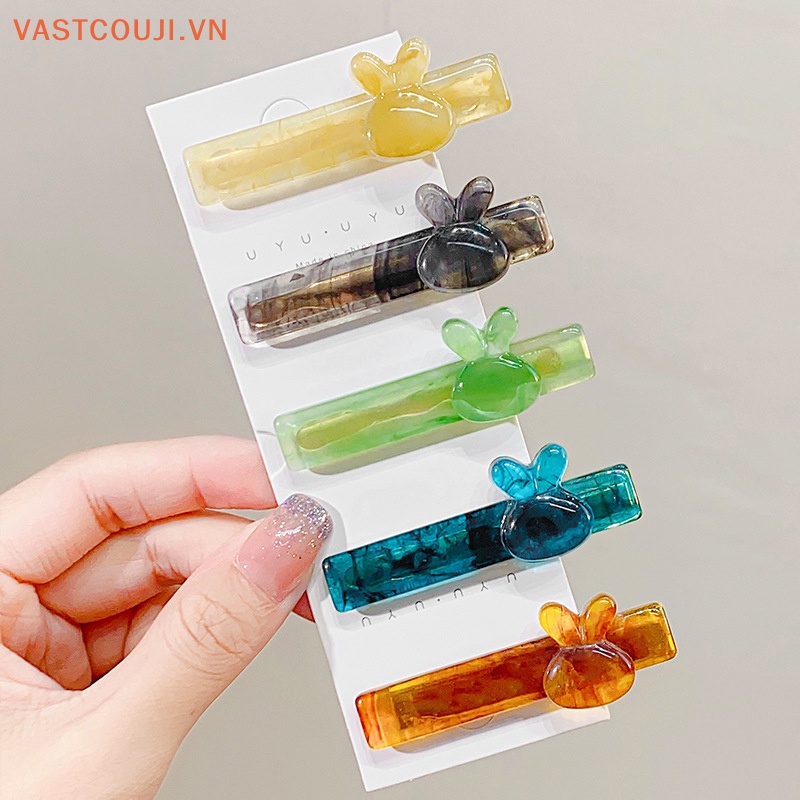 Kẹp Tóc Màu Trơn Hình Thỏ Dễ Thương Thời Trang Xuân Hè Cho Nữ