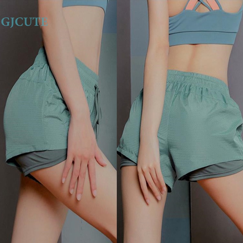 Quần Short Thể Thao Lưng Cao Dáng Rộng Khô Nhanh Chống Trượt Thoáng Khí Thời Trang Mùa Hè Cho Nữ