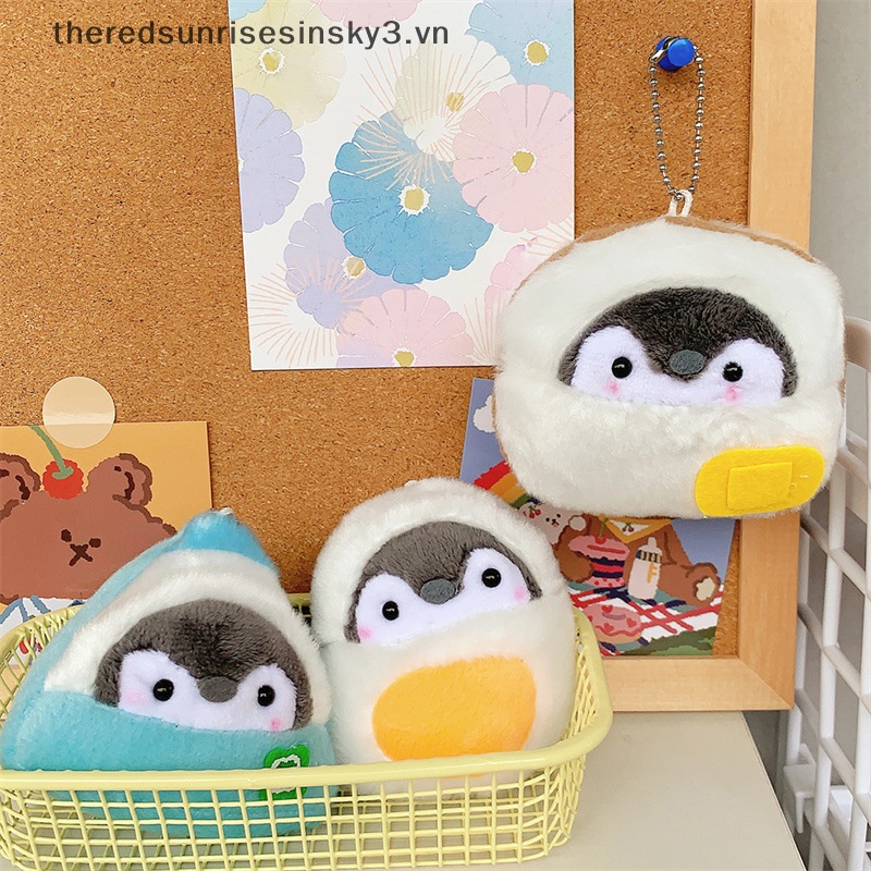 Móc Khóa Hình Chim Cánh Cụt Nhồi Bông Mềm Mại Đáng Yêu