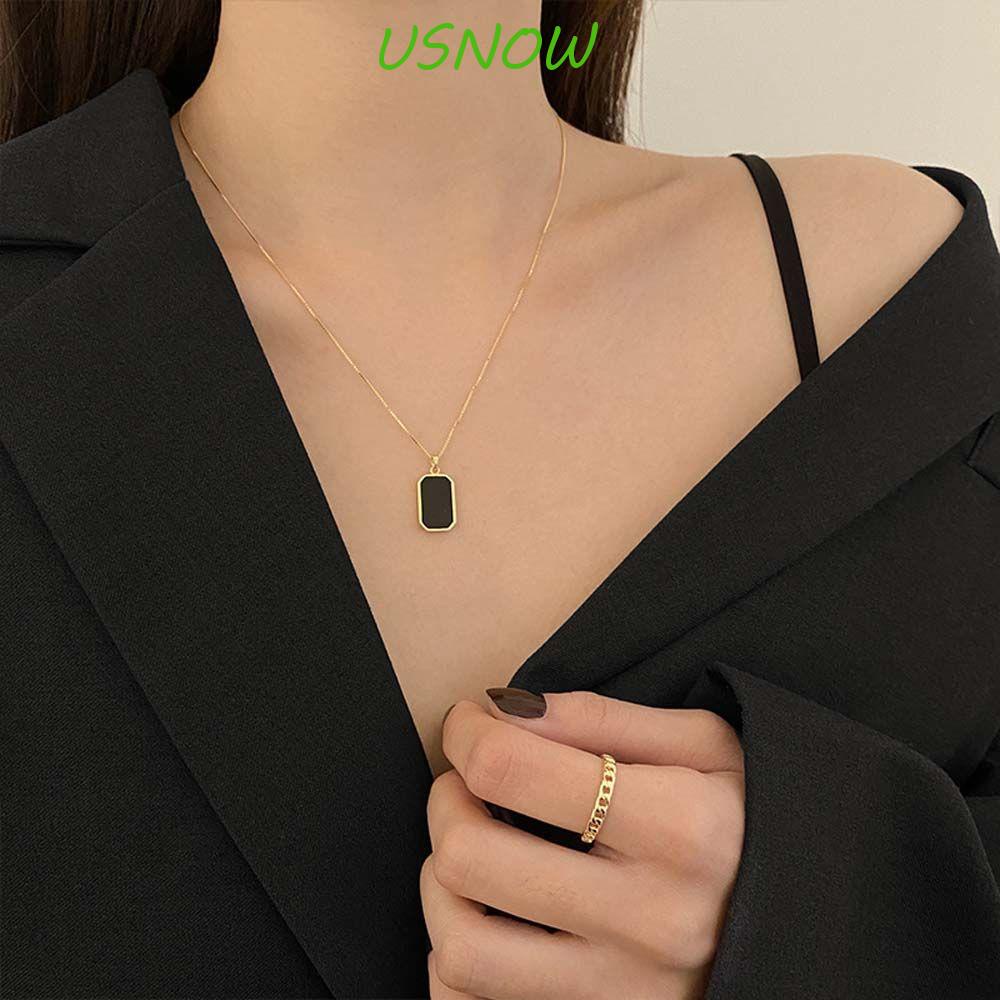 USNOW Vòng cổ Mặt Vuông Đơn Giản Thời Trang Cho Nữ