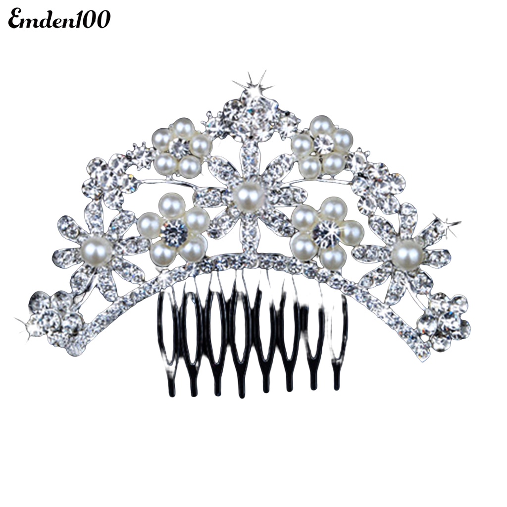 Lược Cài Tóc Đính Đá Và Ngọc Trai Giả Thời Trang Cho Cô Dâu