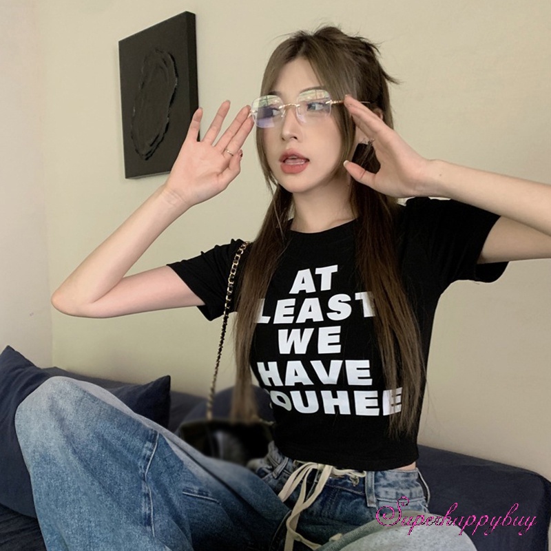 Áo Thun Nữ Ngắn Tay Cổ Tròn In Chữ Dog Đáng Yêu