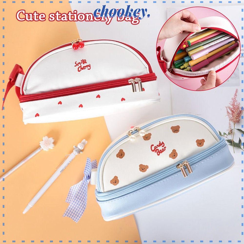 CHOOKEY Túi Đựng Bút Chì In Hoạt Hình Sáng Tạo Cho Học Sinh