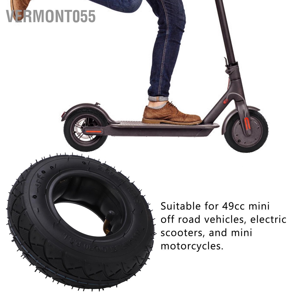 Vermont055 2.50‑4 Bộ lốp và săm bên trong Thay thế ngoài bằng cao su cho xe tay ga Xe lăn điện