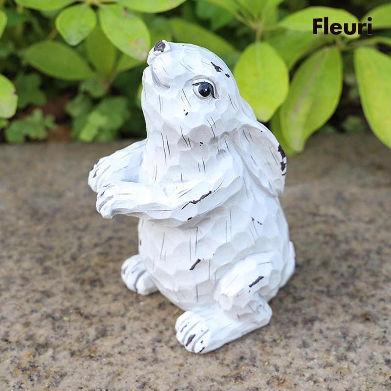 Tượng Hình Thỏ Bằng Nhựa Resin Trang Trí Trong Nhà / Ngoài Trời