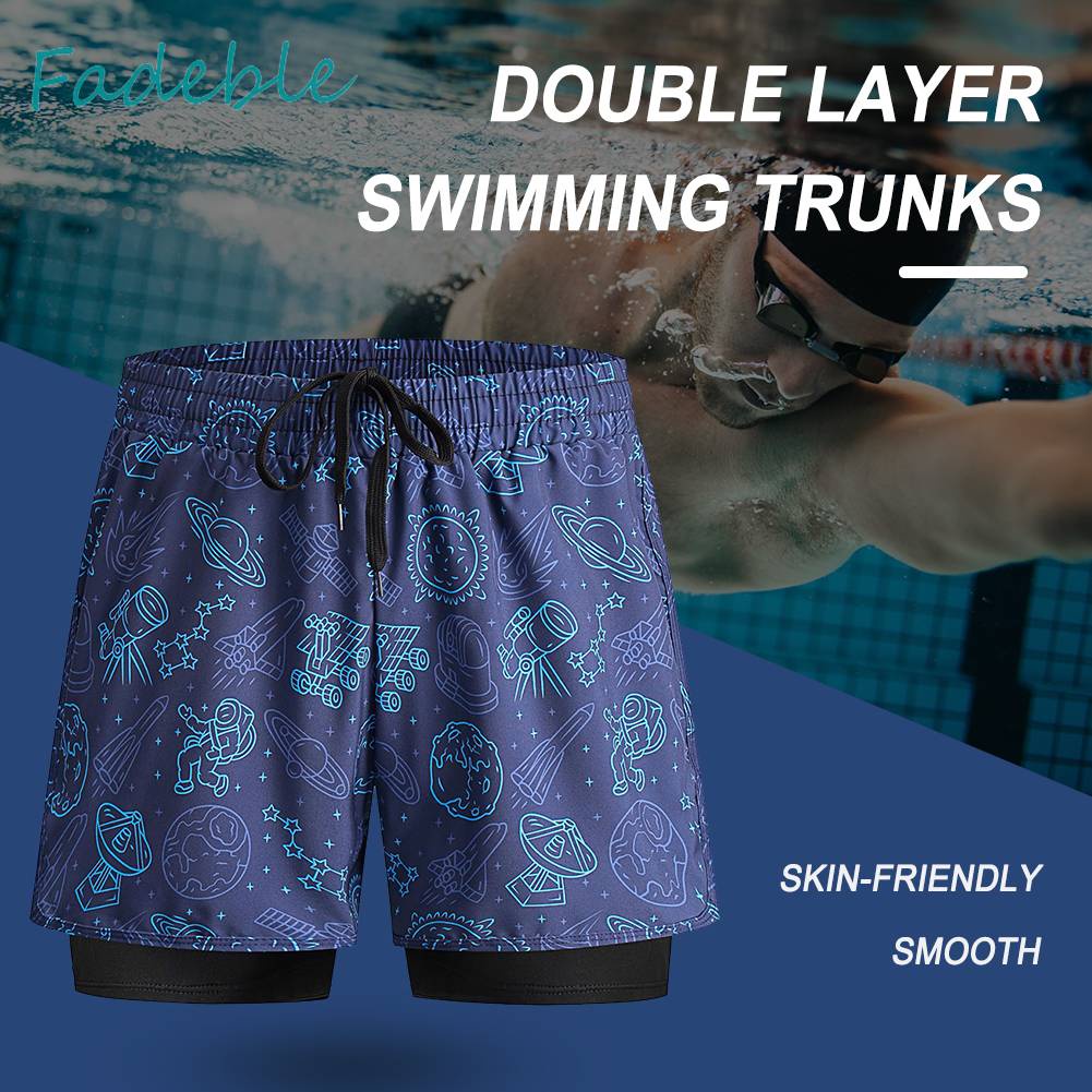 Quần Short Bơi Thể Thao Hai Lớp Nhanh Khô Cho Nam