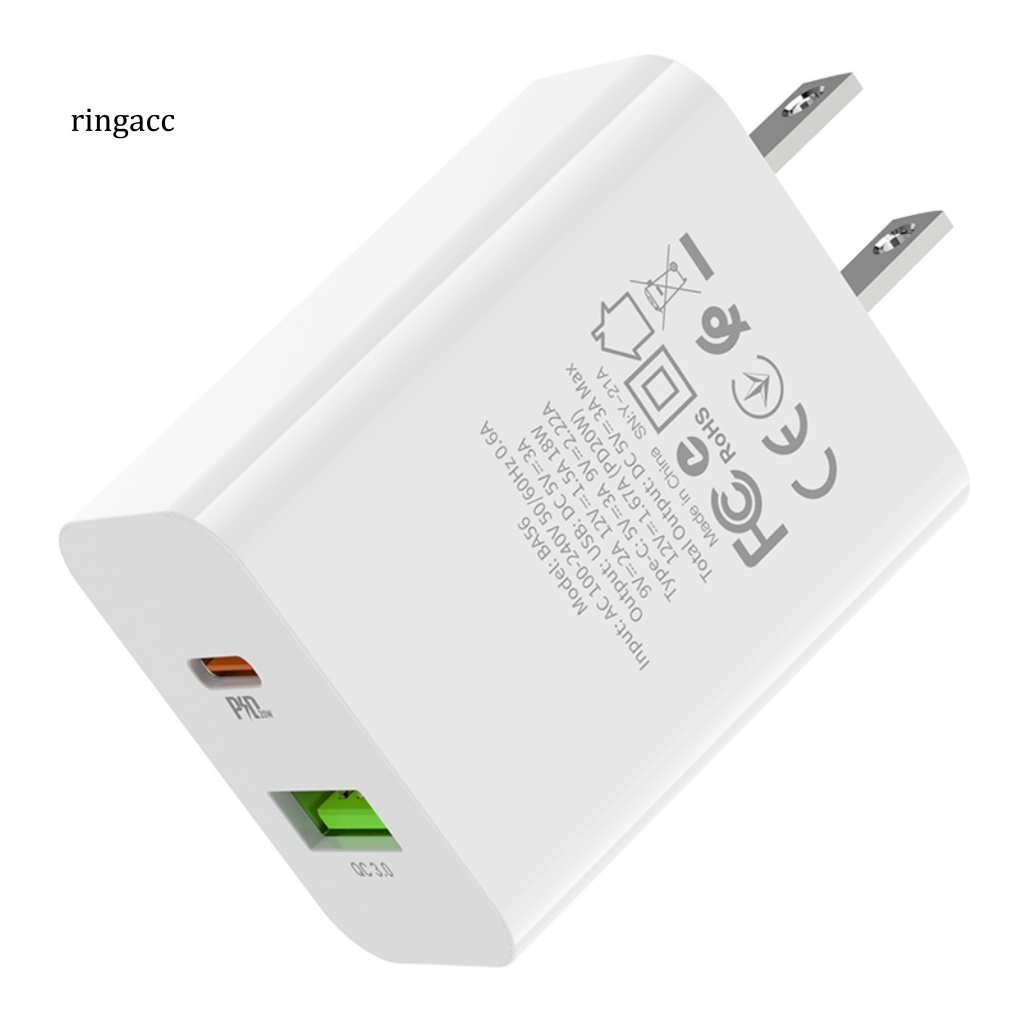 Cục Sạc Thông Minh USB Type-C Tiêu Thụ Điện Áp Thấp Chống Cháy Cho QC30 PD20W