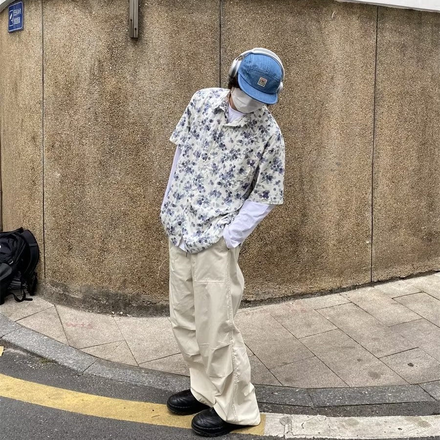 Áo Sơ Mi Cổ Tròn Phong Cách Hàn Quốc Thời Trang Mùa Hè Cho Nam