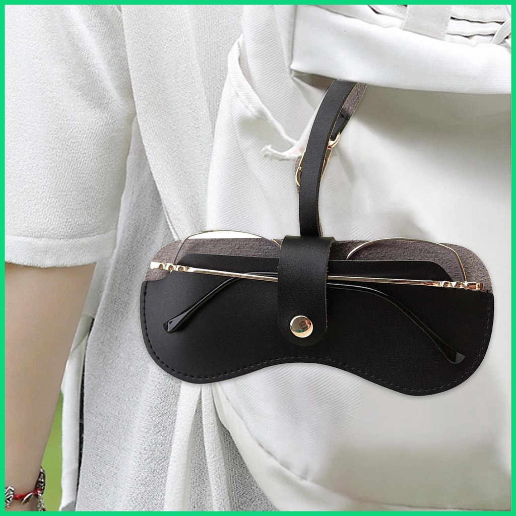 Túi Đựng Mắt Kính Bằng Da PU Mềm Kèm Dây Đeo Cổ Tay Tiện Dụng