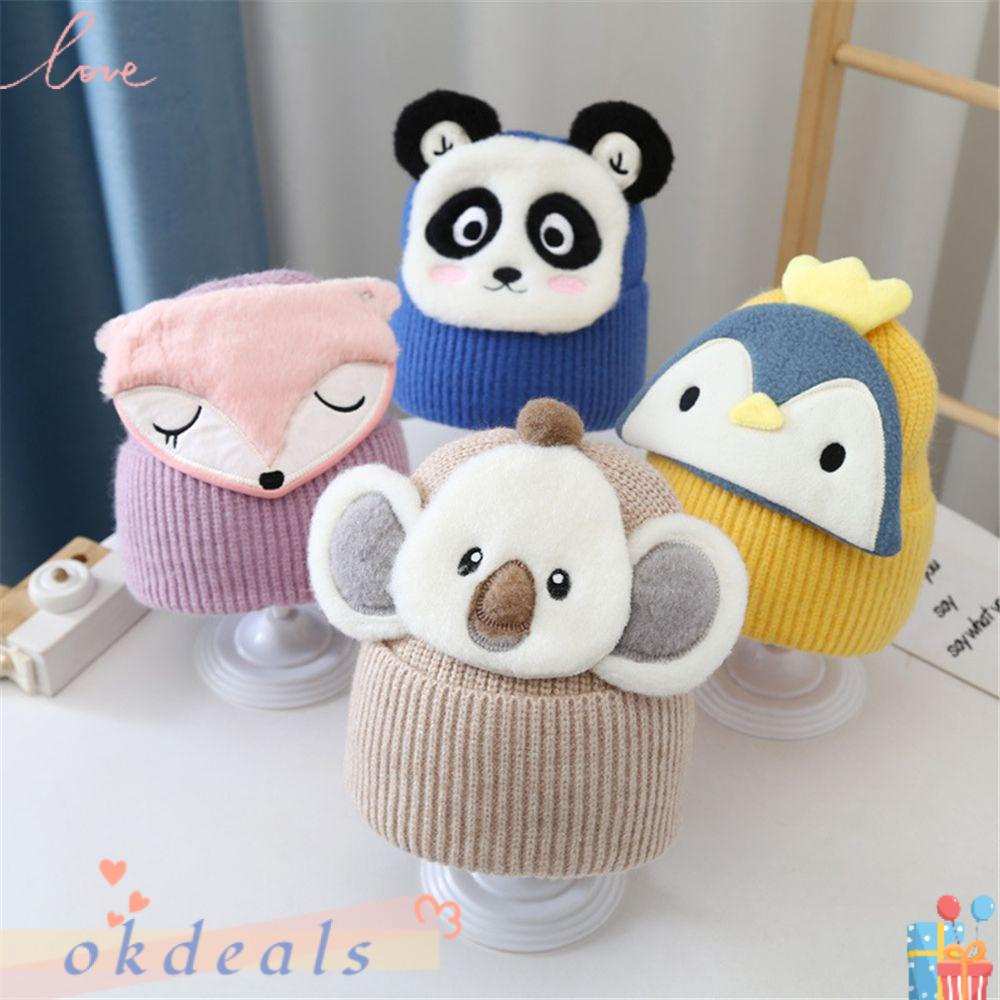 OKDEALS Mũ Beanie Họa Tiết Động Vật Hoạt Hình Cho Bé