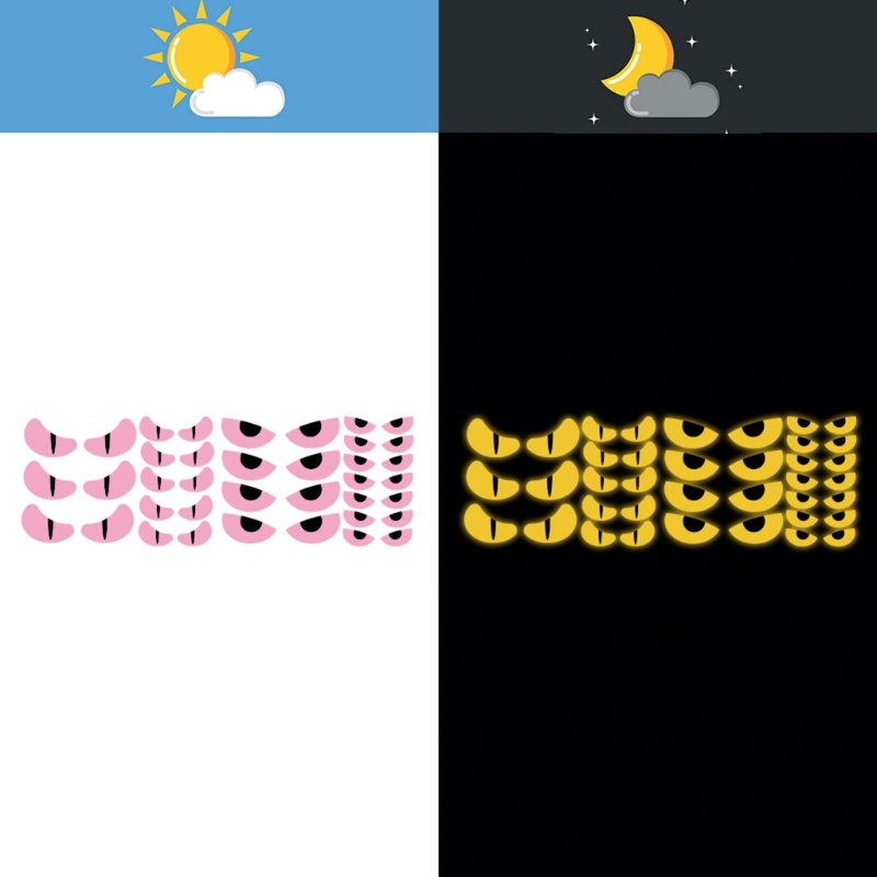 Miếng Dán Tường Hình Đôi Mắt Phát Sáng Trong Đêm Dùng Trang Trí