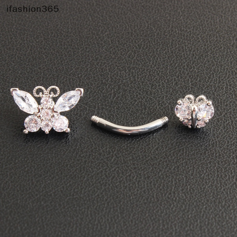 Khuyên Rốn Hình Bướm Đính Đá Zircon Thời Trang Quyến Rũ ifashion365 Cho Nữ