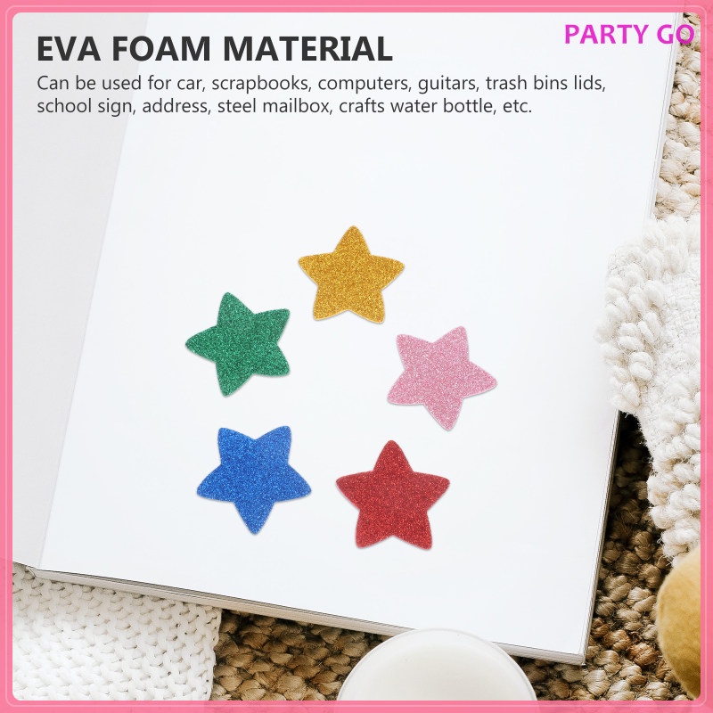 Bộ 15 Miếng Dán Hình Ngôi Sao Bằng Xốp Tự Dính Trang Trí