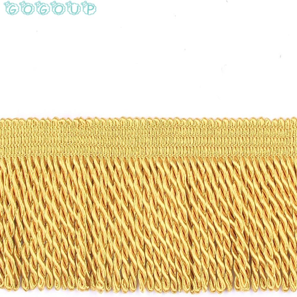 GOGOUP Dải Rèm Tua Rua Màu Vàng Dùng Trang Trí Ghế Sofa DIY