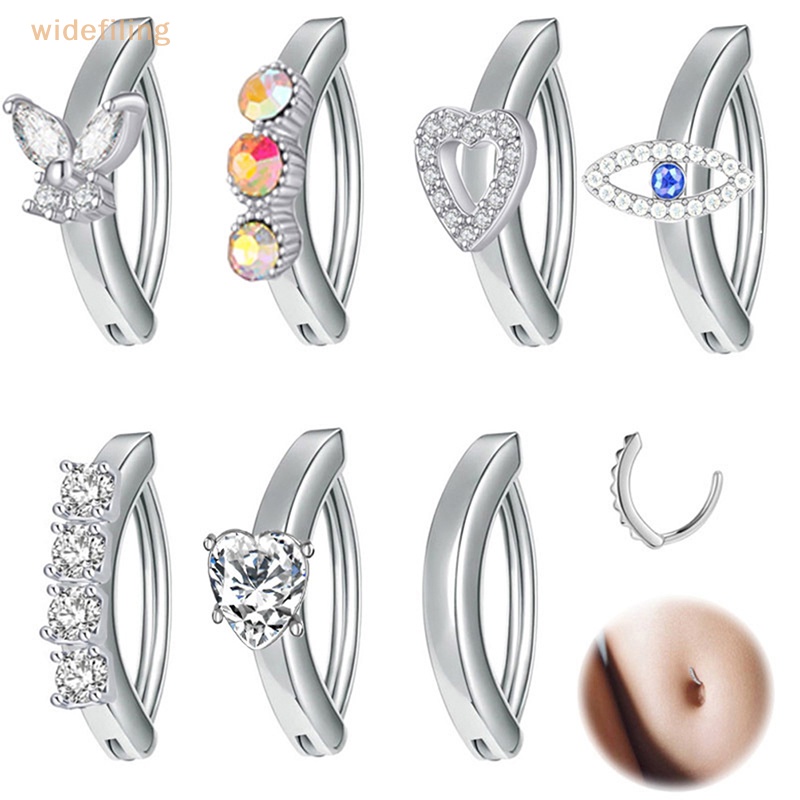 1 Khuyên Rốn Dạng Cong Đính Pha Lê Tối Giản Cho Nữ