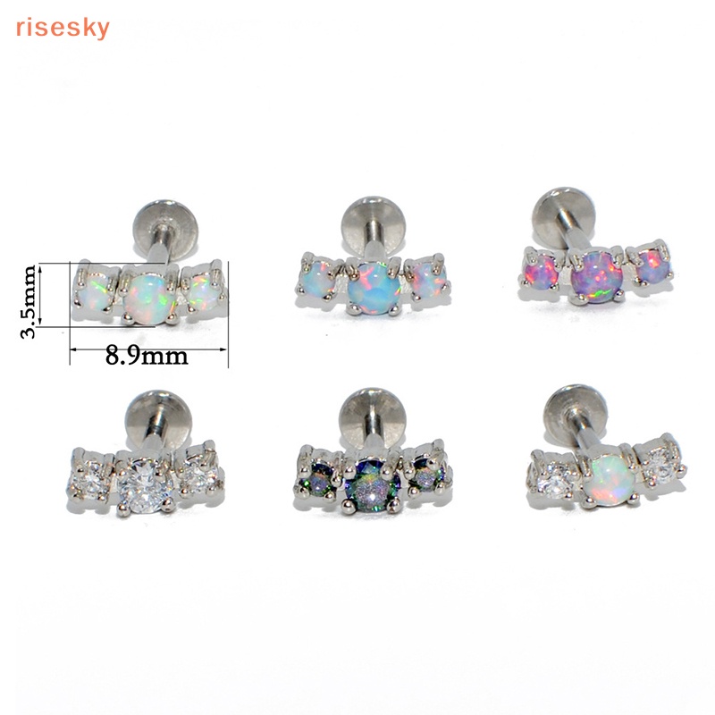 1 Khuyên Tai Dạng Xoắn Ốc Đính Đá Opal Cho Nữ