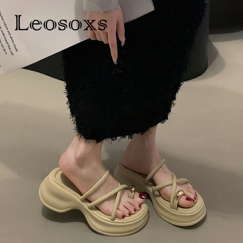 Leosoxs dép sandal nữ dép bánh mì nữ dép bánh mì Chống Trượt 070501