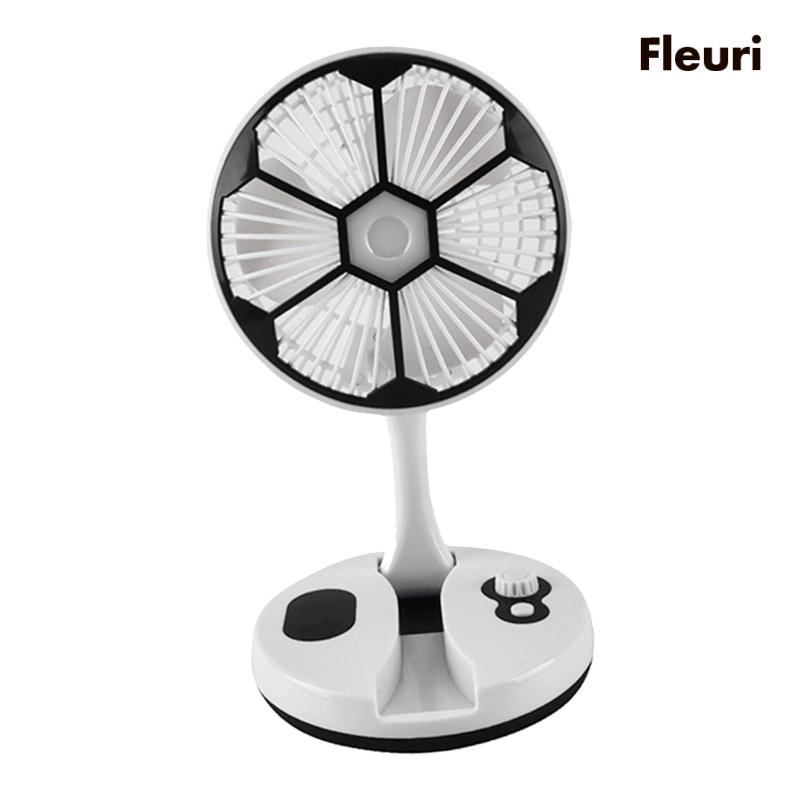 Quạt Gập Để Bàn Làm Mát Có Đèn Ngủ 3 Tốc Độ Có Thể Sạc Lại Dùng Trong Nhà / Ngoài Trời
