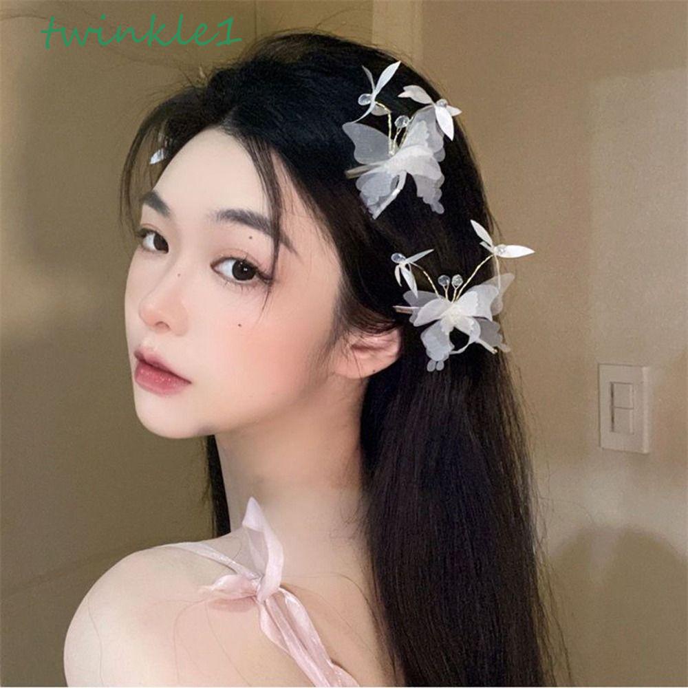 TWINKLE Kẹp Tóc Hình Bướm Nhỏ Dễ Thương Sáng Tạo Cho Cô Dâu
