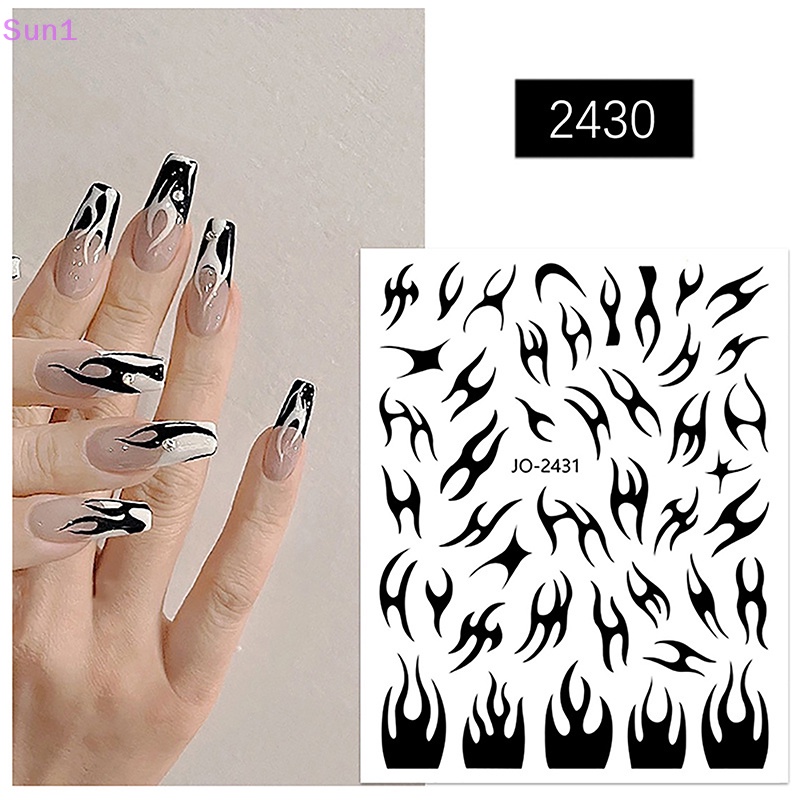 Sun1 > Sticker Dán Móng Tay Nghệ Thuật Kim Loại 3D Hình Đường Cong Kẻ Sọc Vàng Bạc