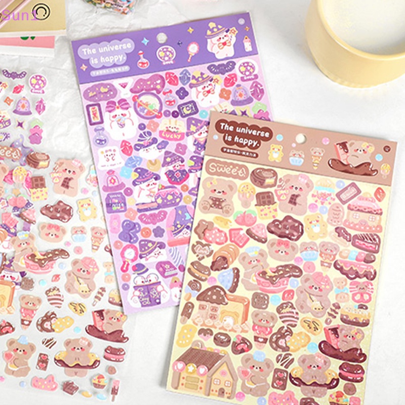 1 Tấm Hình Dán Họa Tiết Động Vật Hoạt Hình Lấp Lánh Trang Trí Sổ Tay DIY