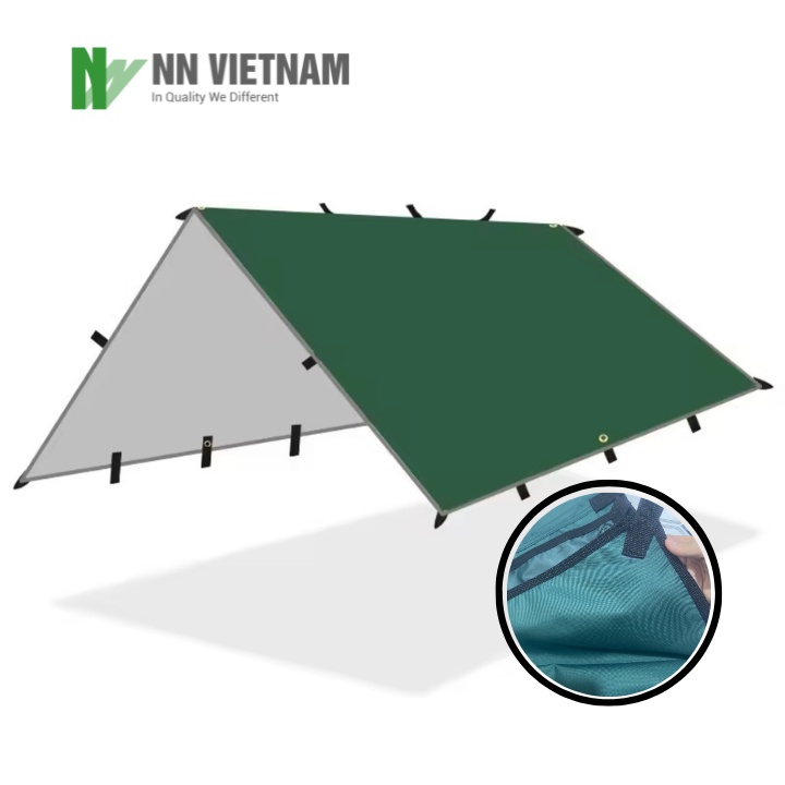 Tăng lều dã ngoại vải oxford 600D-100% polyester chống thấm nước, phủ PU3000MM - Kích thước 3M X 4M