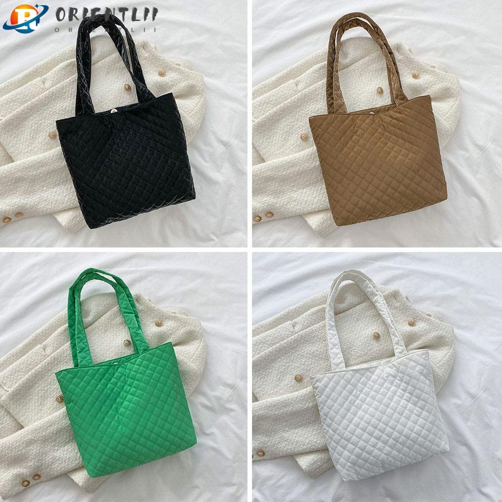 ORIENTLII Túi Xách Cỡ Lớn Bằng Nylon Và Cotton Mềm Màu Trơn Thời Trang Mùa Đông
