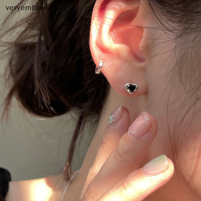 1 Đôi Bông Tai Hình Trái Tim Đính Đá Zircon Nhiều Màu Sắc Thời Trang Dành Cho Nữ