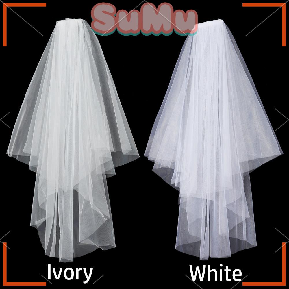 SUMU Mạng Che Mặt Cô Dâu Hai Lớp Thanh Lịch