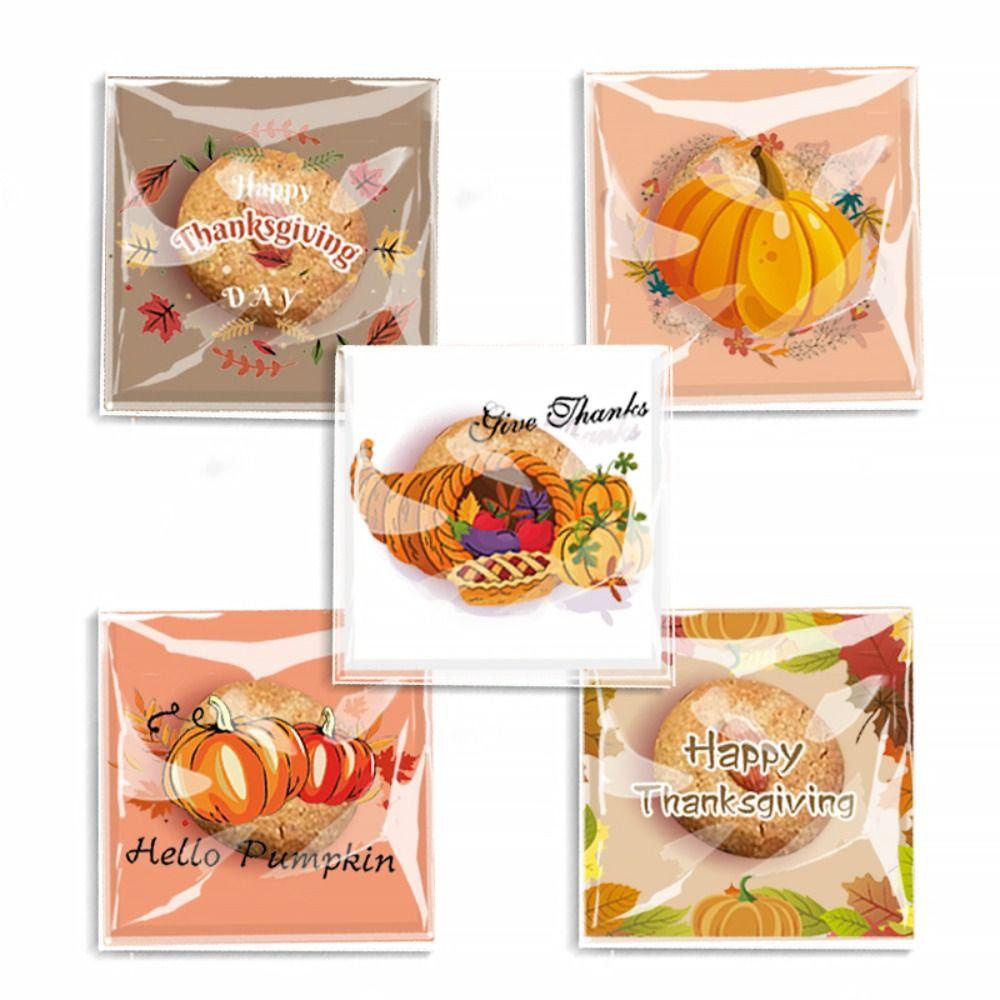 CHOOKEY Set 50 / 100 Túi Nhựa Trong Suốt Đựng Kẹo Bánh Kẹo Lễ Tạ Ơn