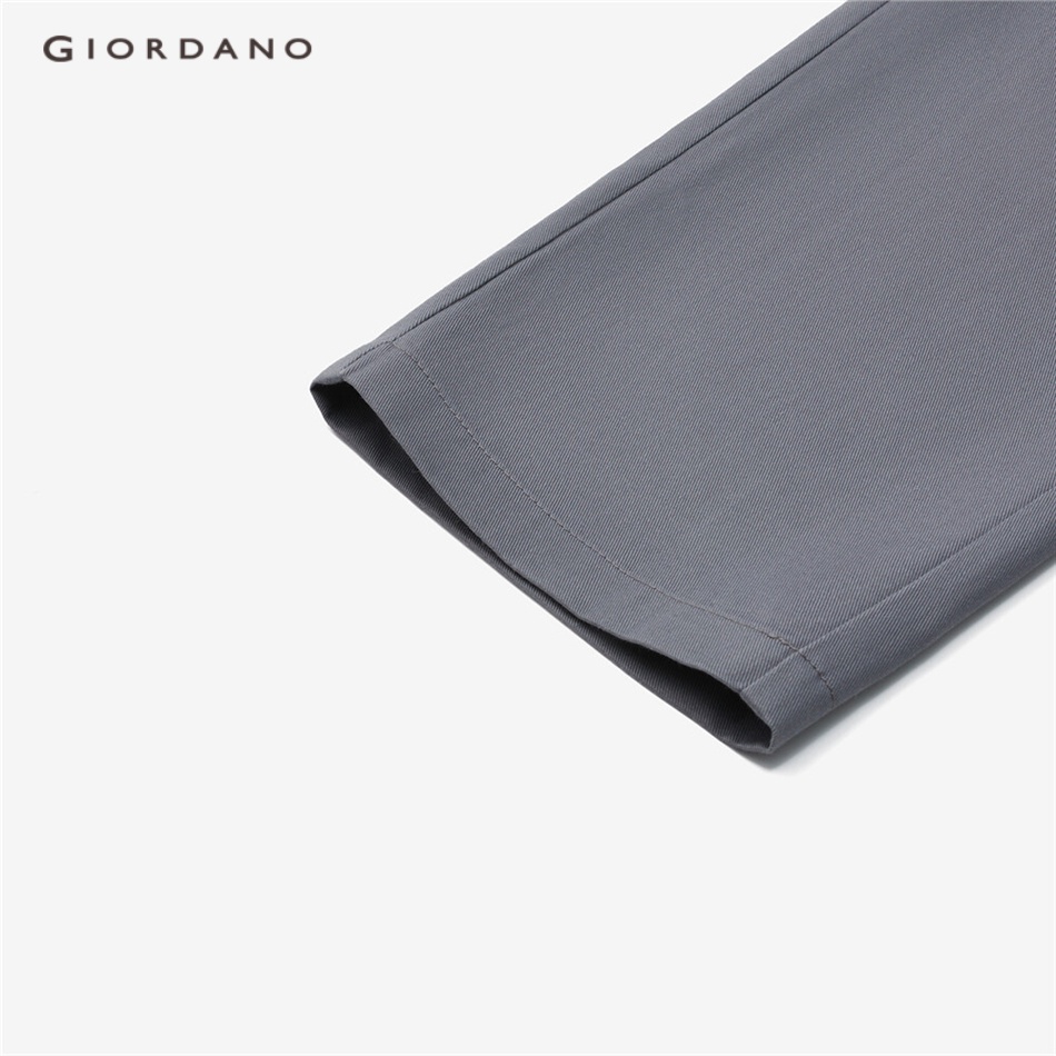 Quần Dài Lưng Cao 3 Tấc Màu Trơn Phong Cách Đơn Giản Thời Trang Cho Nam GIORDANO 01113066