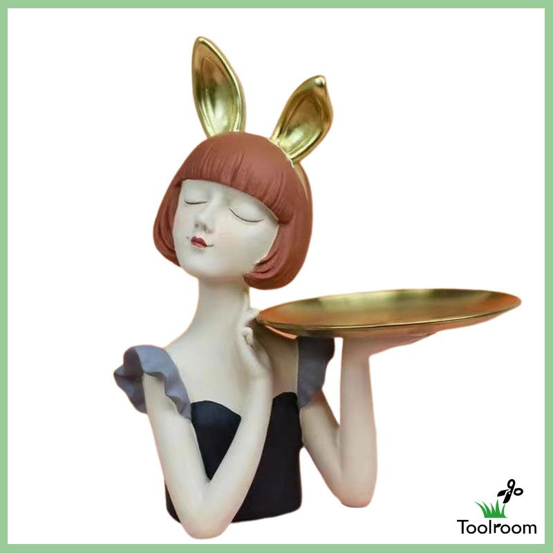 Khay Đựng Trái Cây / Kẹo / Trang Sức Khắc Hình Cô Gái Dễ Thương Trang Trí Bàn Tiệc Cưới