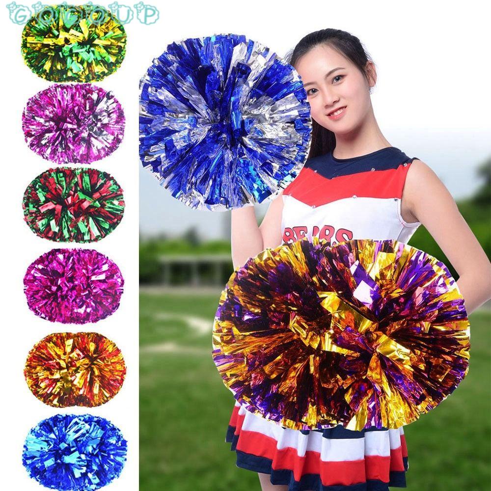 GOGOUP 1 Cụm pompoms Hai Lỗ Có Tay Cầm Trang Trí Tiệc
