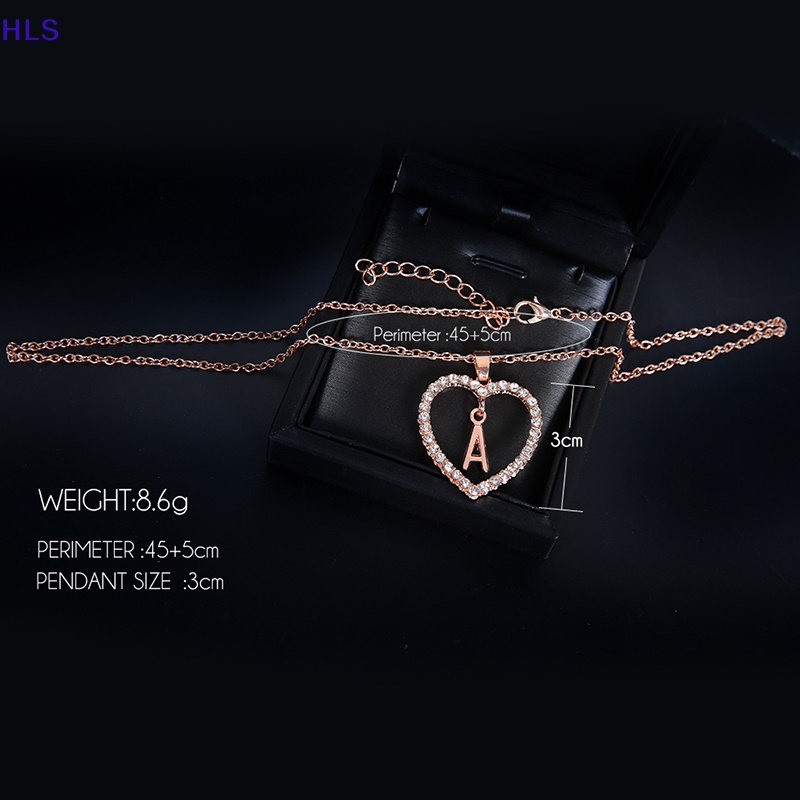 Vòng Cổ Choker Mặt Trái Tim 26 Chữ Cái A-Z Đính Đá Pha Lê Thời Trang Cho Nữ