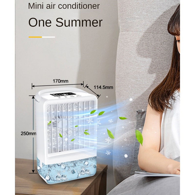 1 Bộ Quạt Làm Mát Phun Sương Làm Mát Để Bàn Kích Thước Nhỏ Bằng ABS Yên Tĩnh Có Cổng Sạc USB