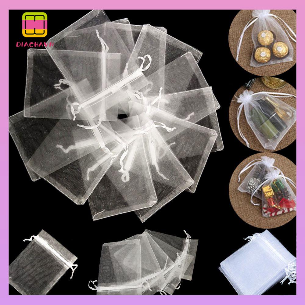 DIACHAVN Set 25 / 50 Túi Đựng Trang Sức Màu Trắng