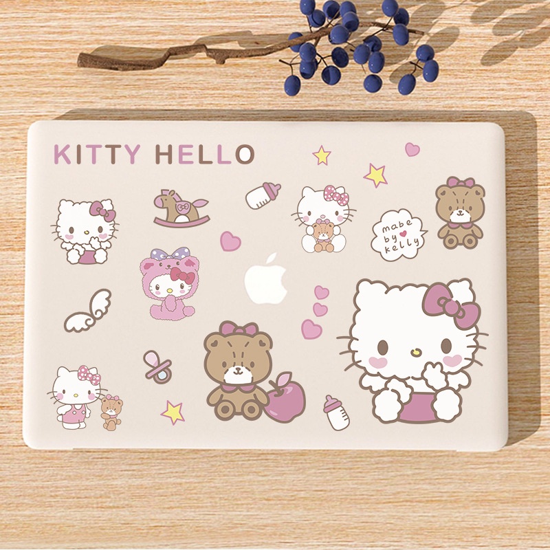 Hl Miếng Dán Trang Trí Mũ Bảo Hiểm / Xe Hơi Chống Thấm Nước Hình Mèo Kitty Dễ Thương