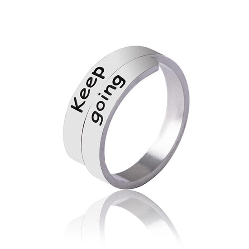 Ygt Nhẫn Thép Không Gỉ Màu Bạc Khắc Chữ Tiếng Anh Giữ Điều Chỉnh Được Thời Trang Thích Hợp Làm Quà Tặng Tiệc