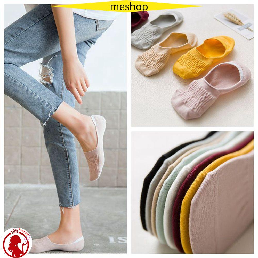 ME Vớ Cotton Cổ Thuyền Thoáng Khí Cho Nữ