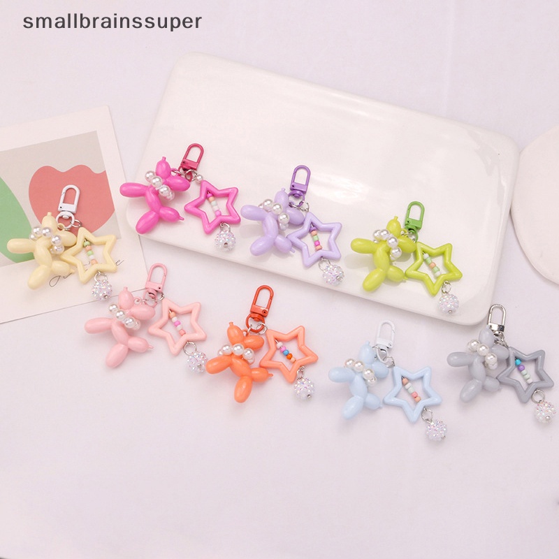 Móc Khóa Hình Chú Chó Và Bong Bóng Bằng Acrylic Nhiều Màu Sắc Sáng Tạo Thời Trang