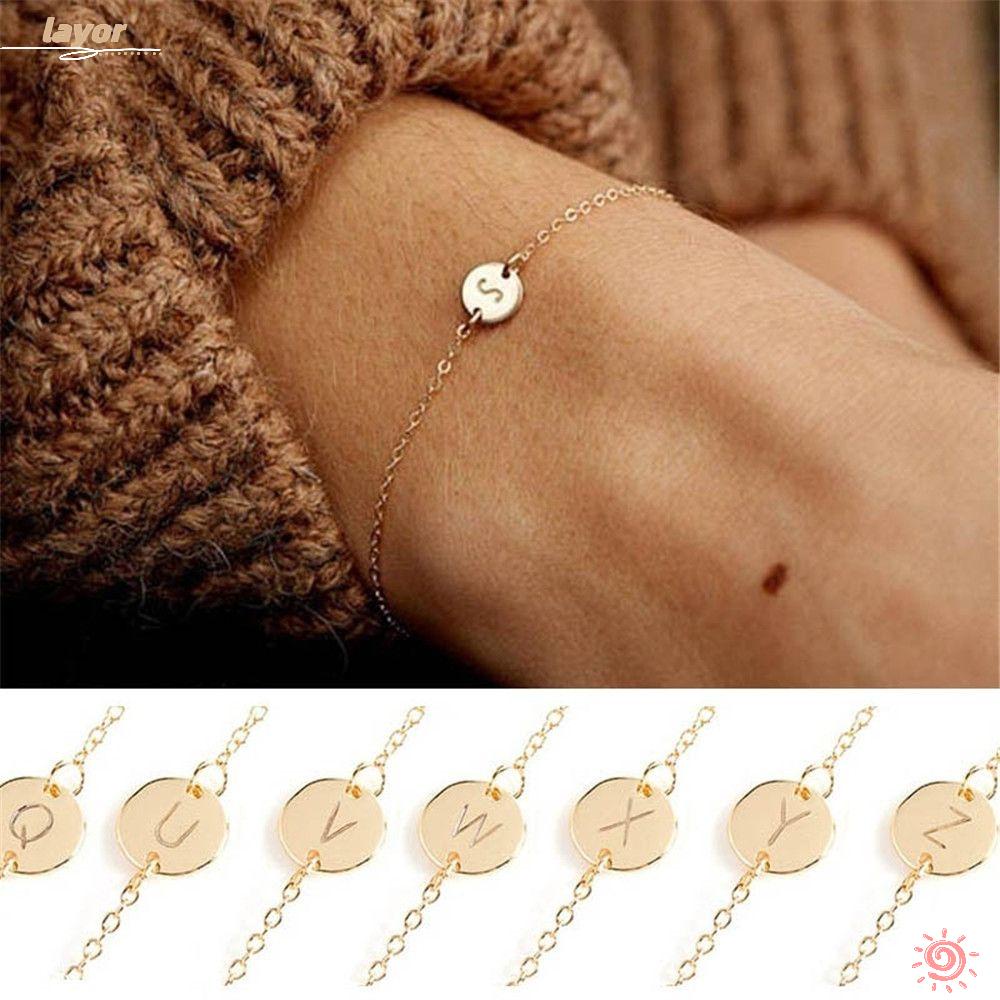 LAY Vòng Tay Thời Trang Đính 26 Chữ Cái