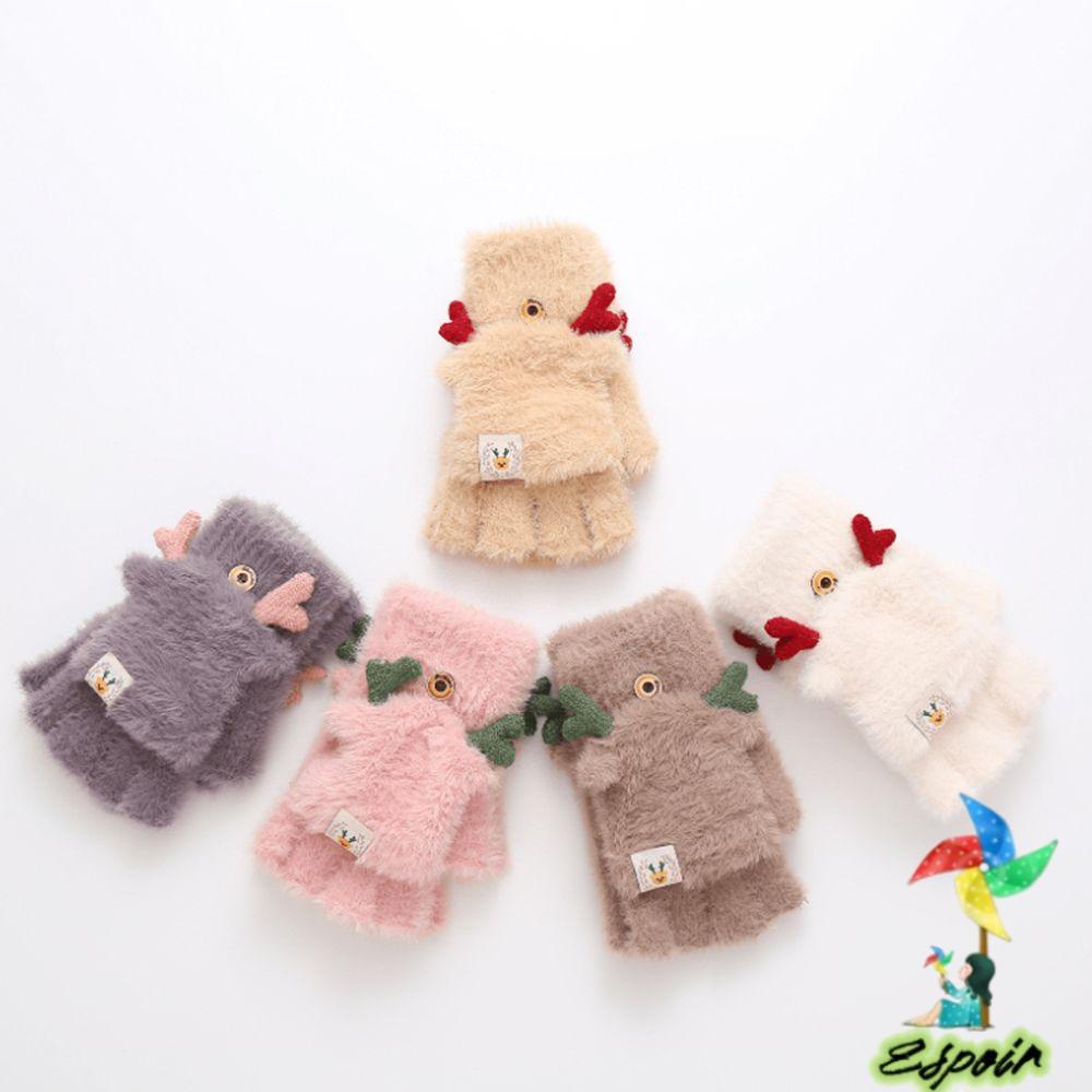 ESPO Găng Tay Len Giữ Ấm Họa Tiết Hoạt Hình Dễ Thương