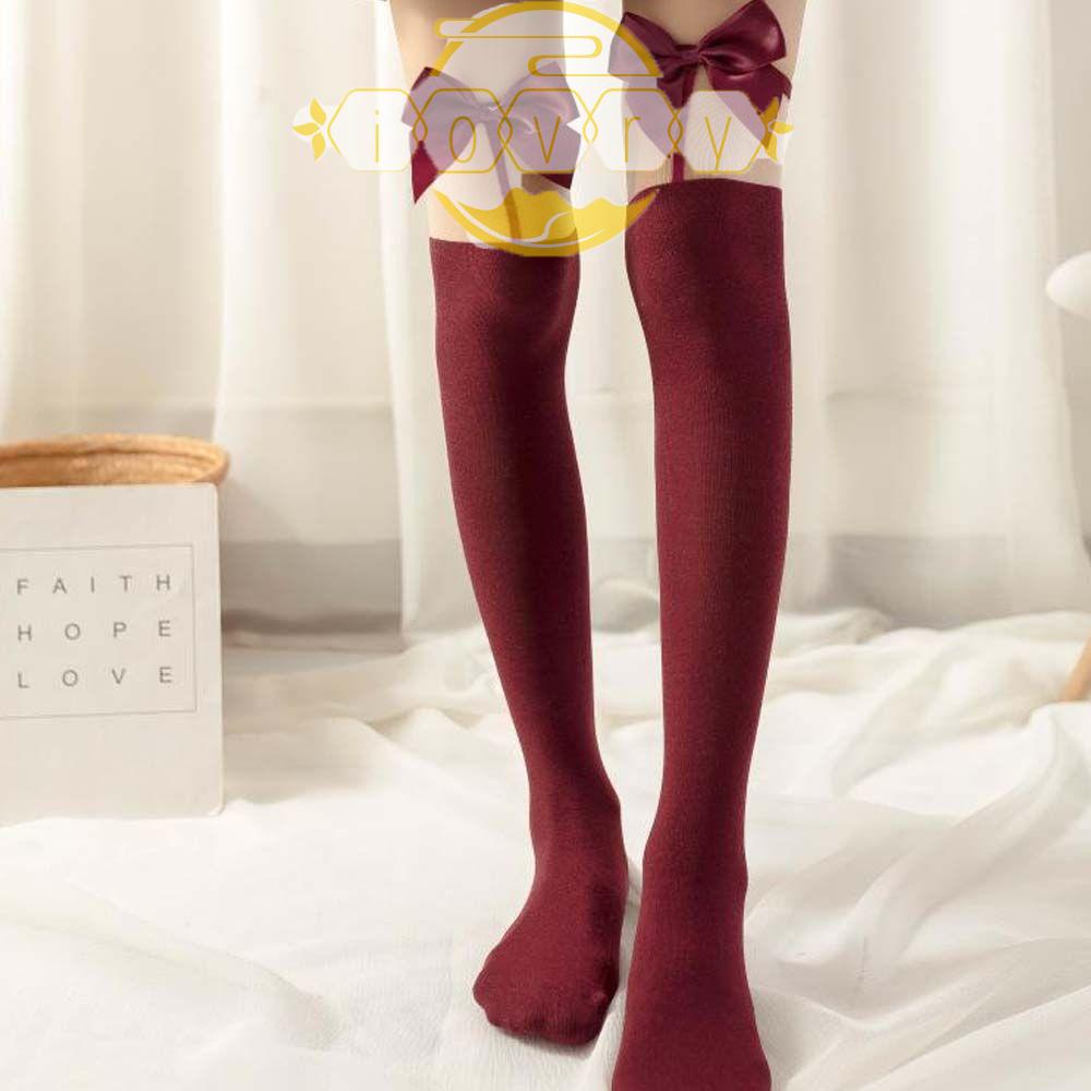 IVORY Vớ Cotton Màu Trơn Thoải Mái Phong Cách Lolita Dễ Thương Cho Nữ