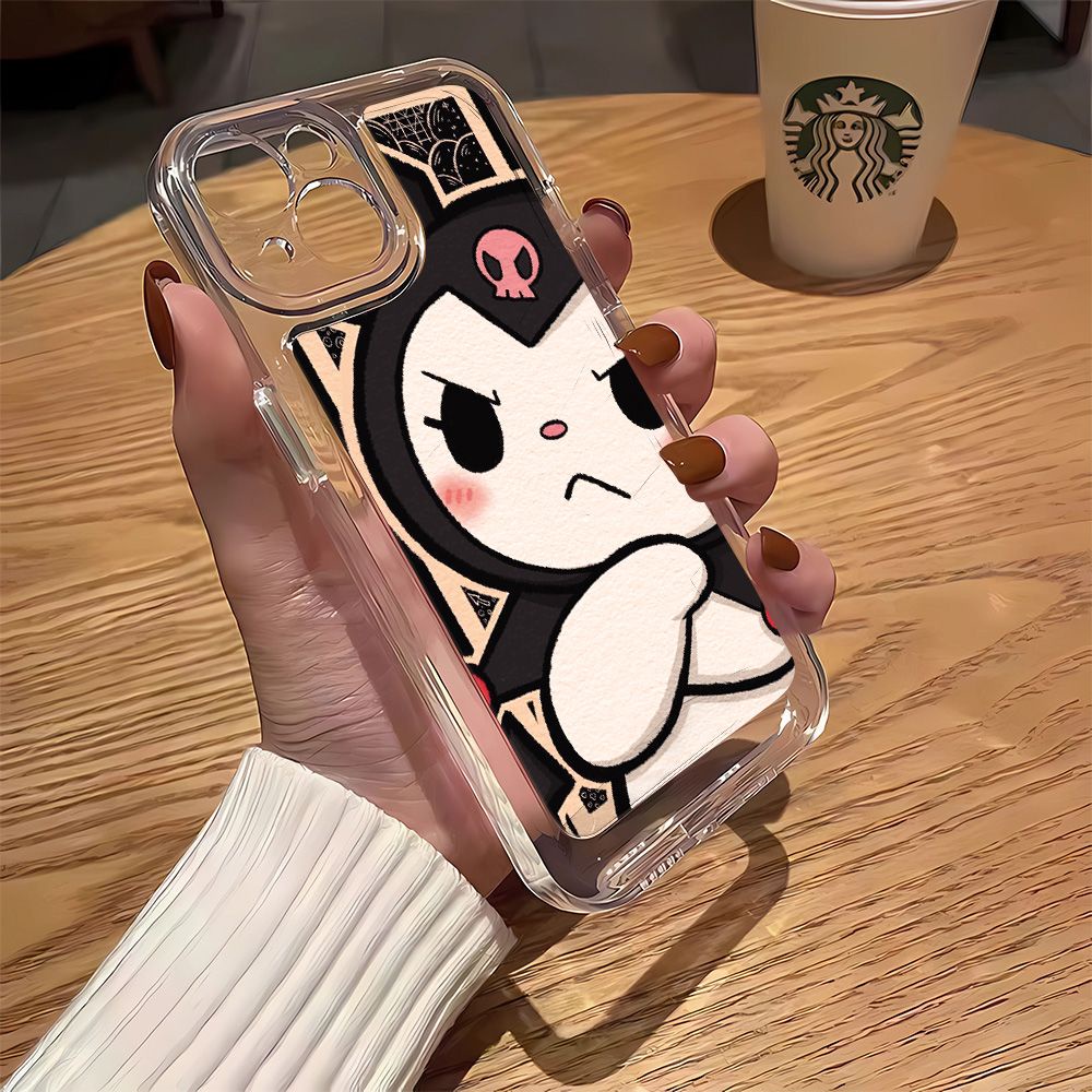 Ốp Điện Thoại Dẻo In Hình Kuromi Angry Kuromi Thời Trang Cho Iphone 13 14Pro 11 12 7