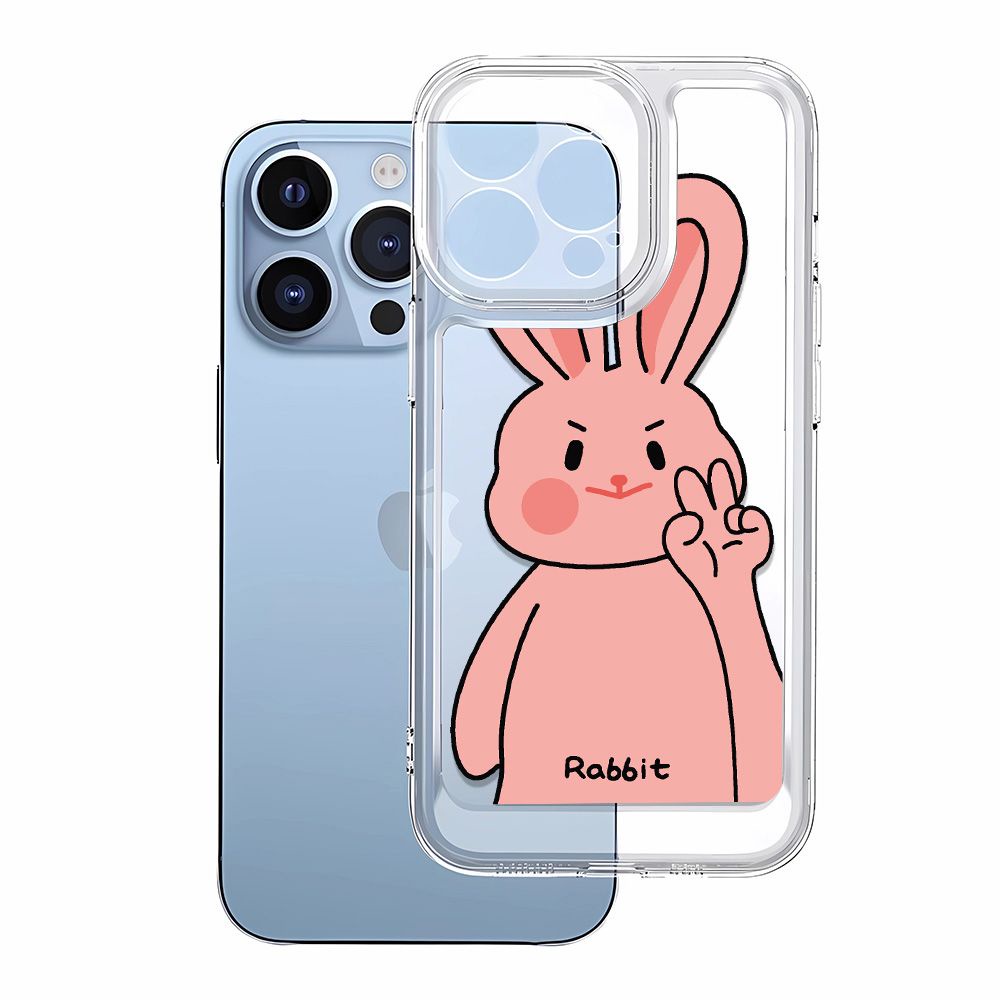 Ốp Điện Thoại Dẻo Màu Hồng Họa Tiết Hoạt Hình Chú Thỏ Dễ Thương Chống Bụi Bẩn Cho iPhone14Promax11 13 7128