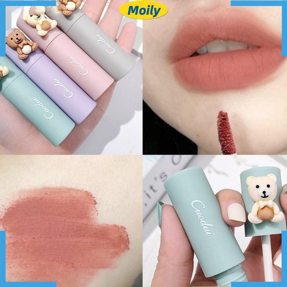 MOILYVN Son Môi Trang Điểm Màu Nhung Lâu Trôi Không Dính Ly Chống Thấm Nước Dành Cho Nữ